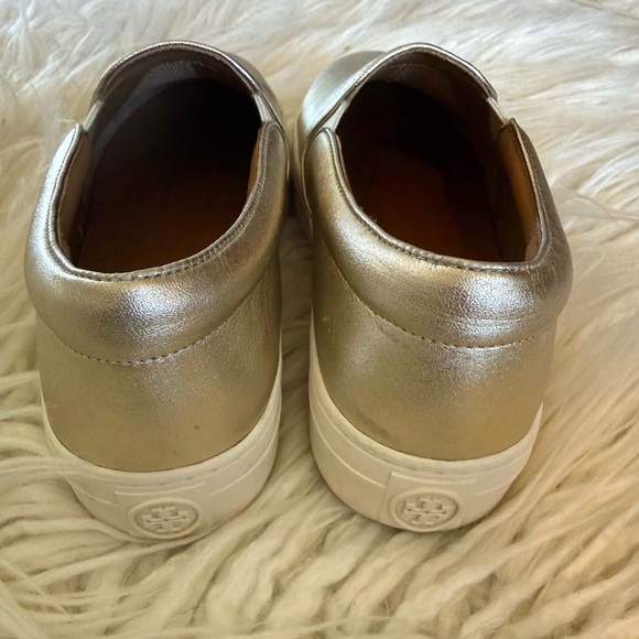 Tory Burch Metallic Gold Slip-On Shoes - Picture 4 of 7